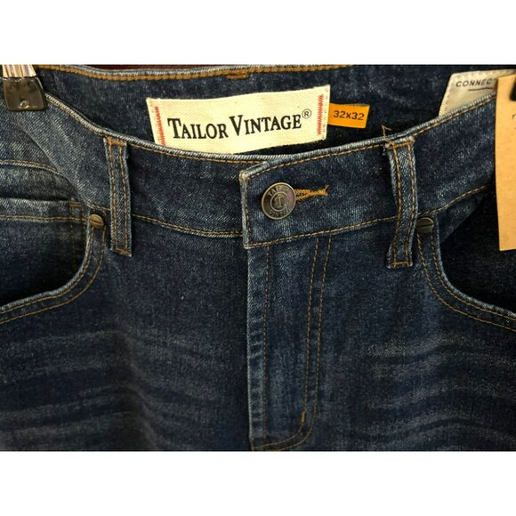 Tailor Vintage Men's Canaan Slim Fit Stretch Jeans 32x32 Classic Denim Blue NWT - Picture 3 of 4